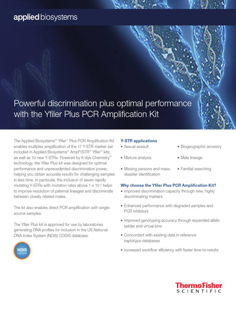 yfiler-plus-str-flyer | PDF | Dna Profiling | Polymerase Chain Reaction
