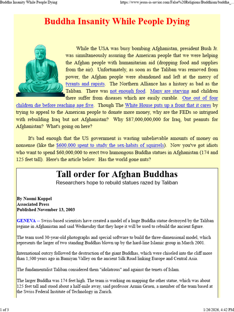 Buddha Insanity While People Are Dying | PDF | Jesus | Religious Belief ...