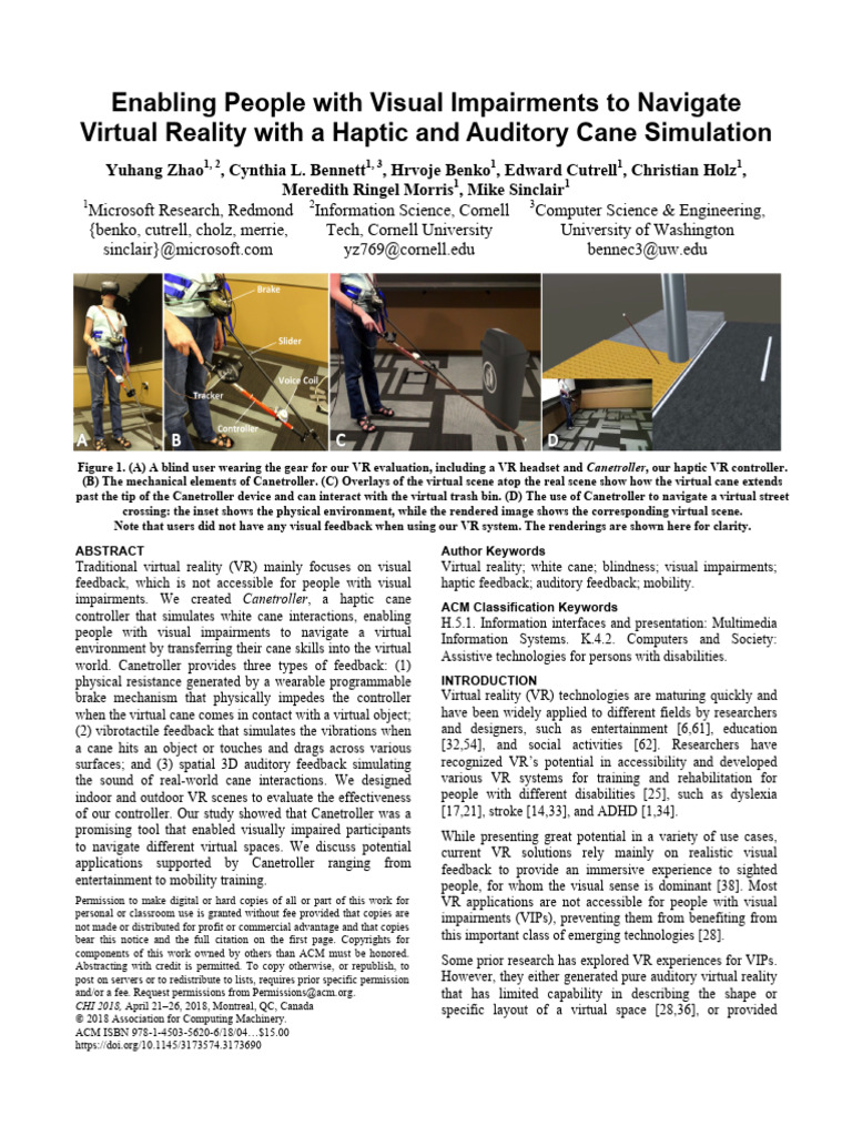 Cane Troller | PDF | Virtual Reality | Visual Cortex