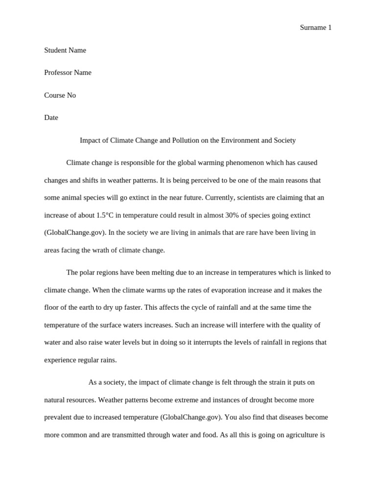 Impact of Climate Change and Pollution | PDF | Climate Change | Pollution