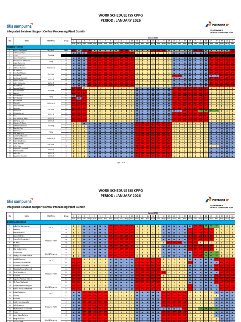 Schedule ISS CPPG January 2026 | PDF