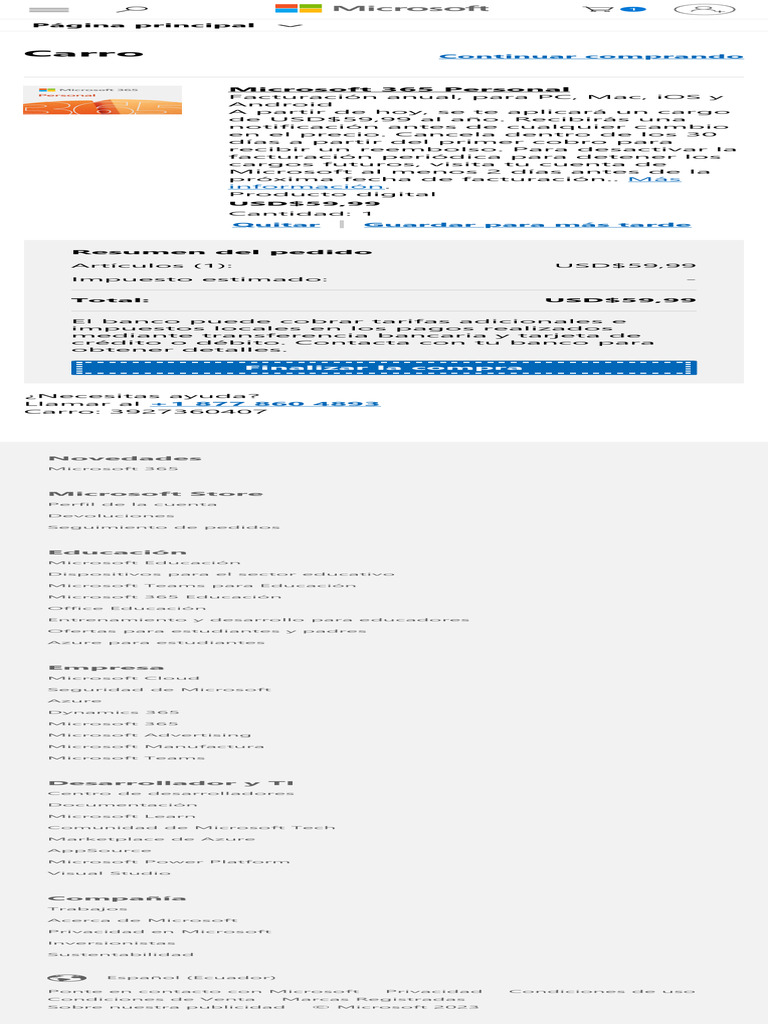 Carro de La Compra - Microsoft Store | PDF | Microsoft | Informática