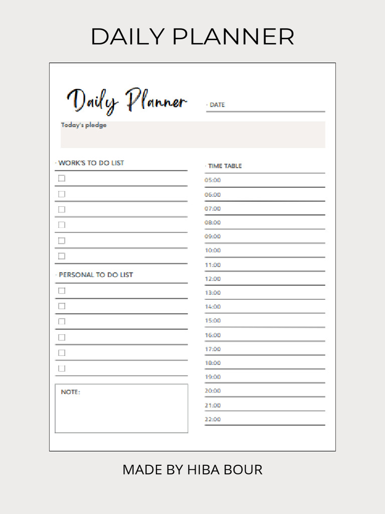 Daily Planner | PDF