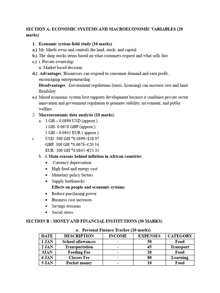 Section A | PDF | Macroeconomics | Economics