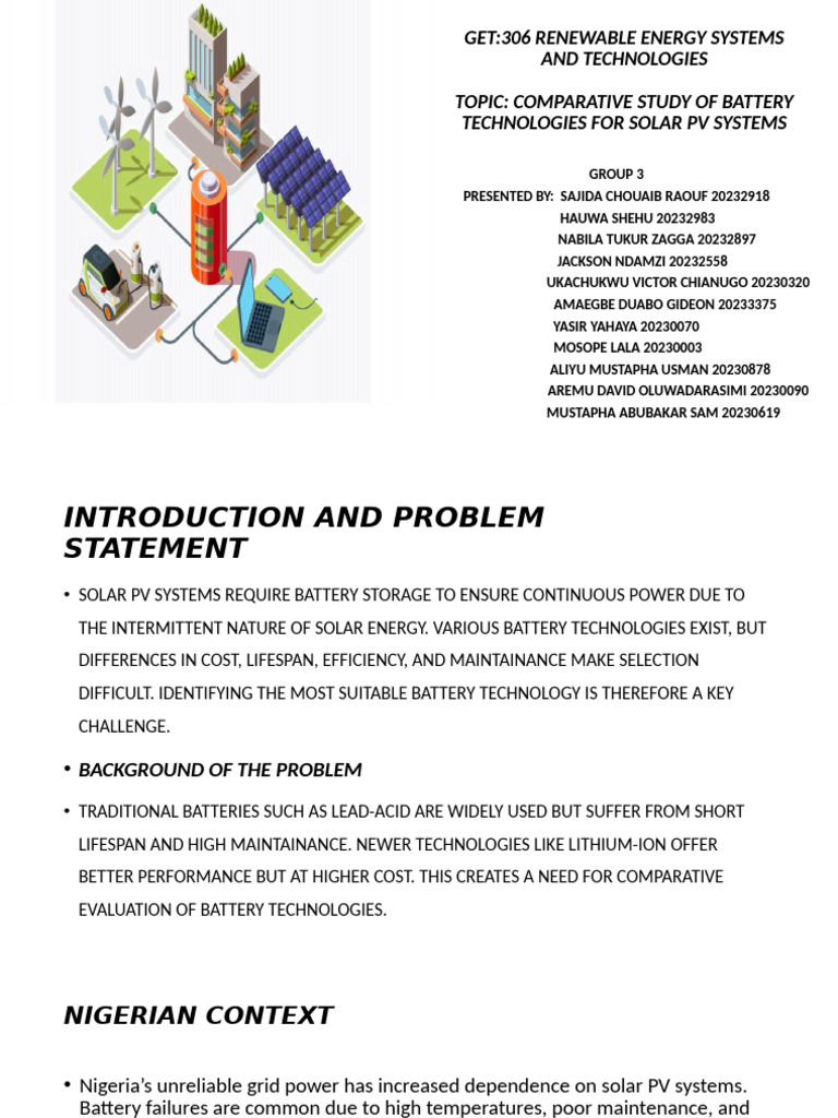 Group 3 Presentation Slide | PDF | Photovoltaics | Photovoltaic System