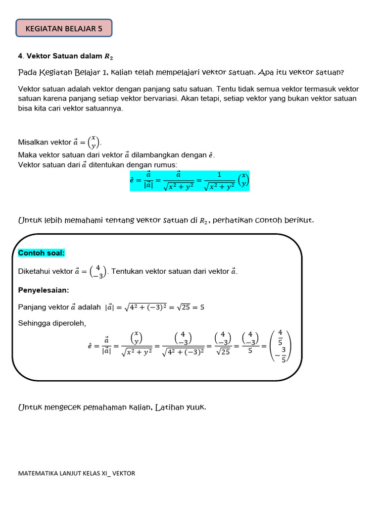 Vektor 5 Vektor Satuan R2 | PDF