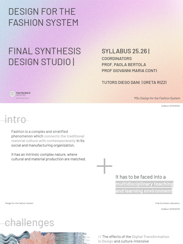 Syllabus LSF Moda 2025.26 | PDF | Sustainability | Innovation