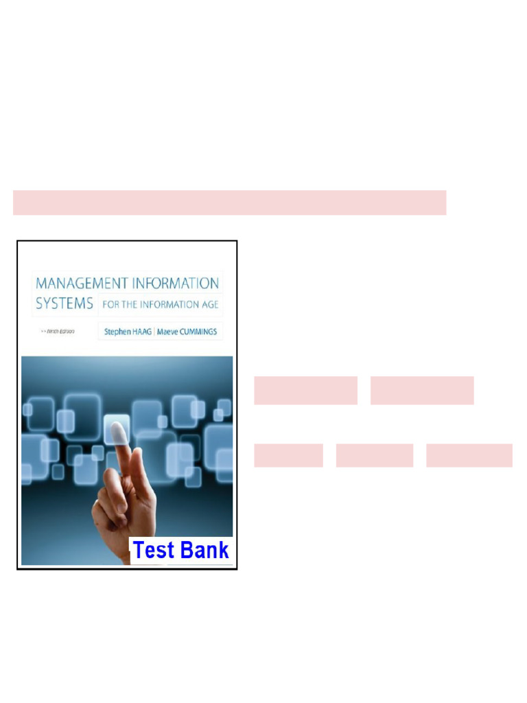 Management Information Systems for the Information Age 9th Edition Haag ...
