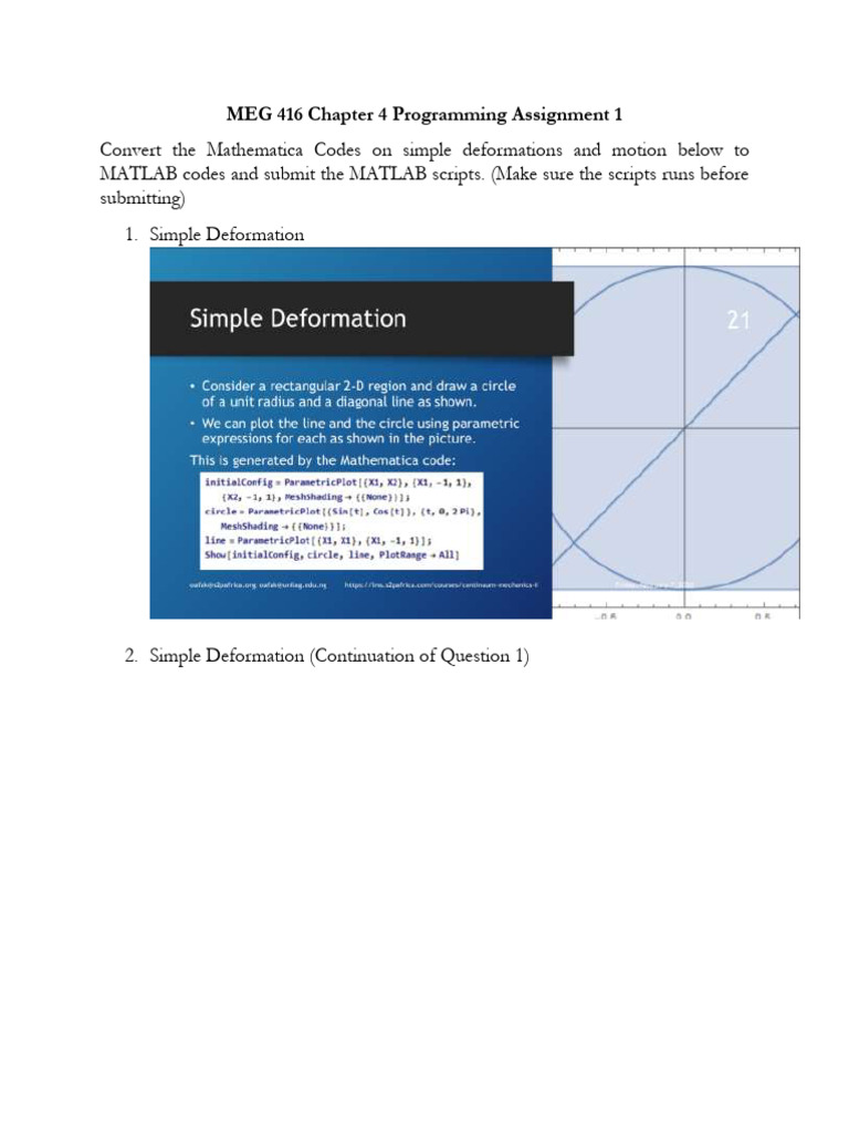 MEG 416 Chapter 4 Programming Assignment 1 | PDF