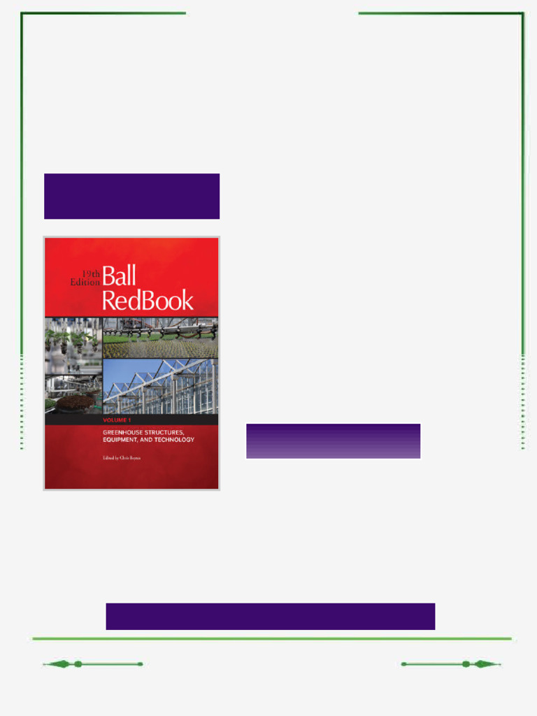 Ball RedBook Greenhouse Structures Equipment and Technology Volume 1 ...