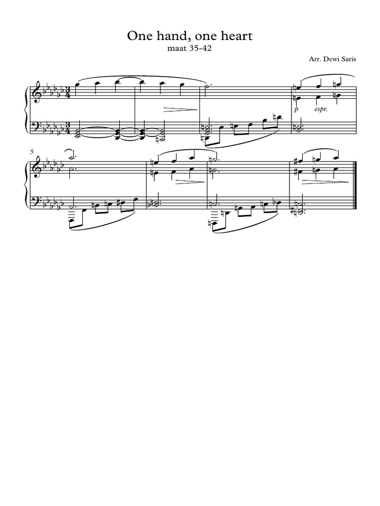 One Hand, One Heart MT 35-42 | PDF