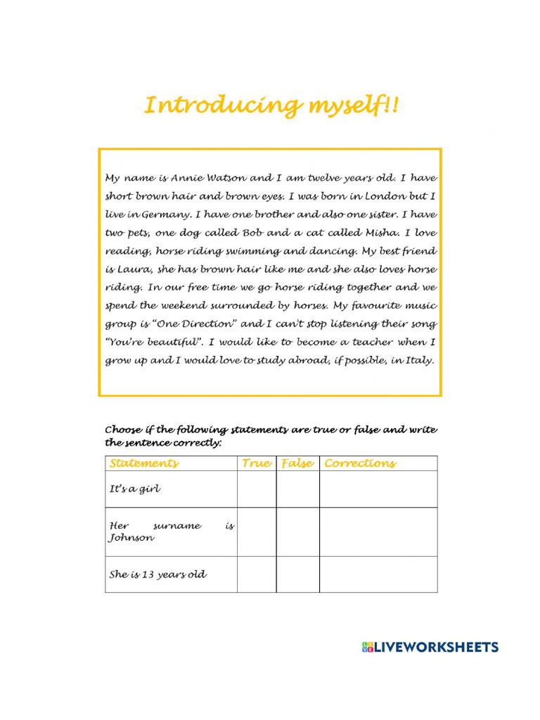 Introduce Yourself | PDF