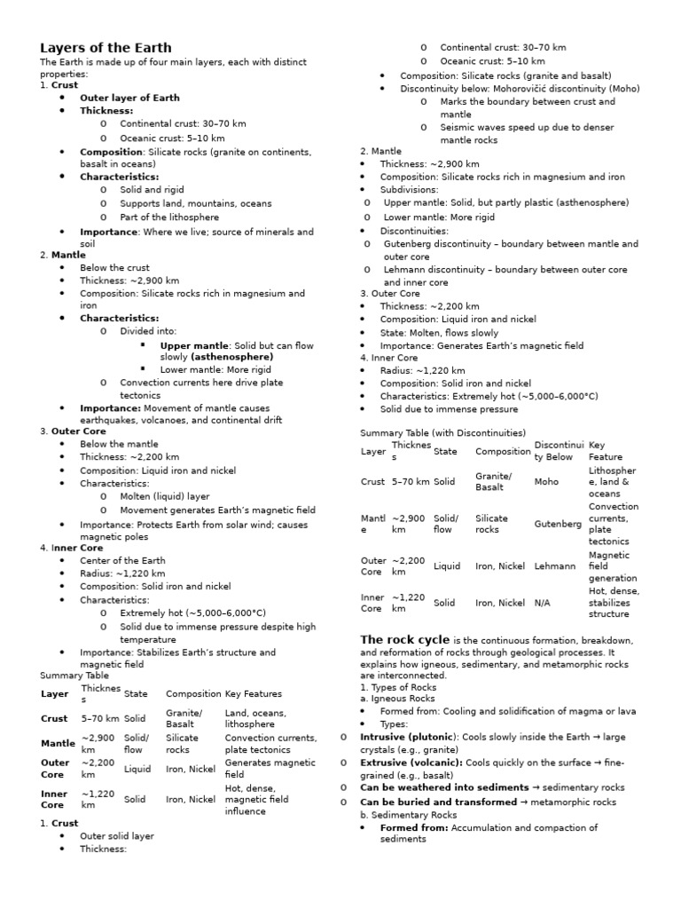 Bio Rev | PDF | Rock (Geology) | Plate Tectonics