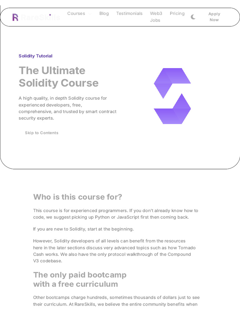Learn Solidity With Thisa Free Tutorial - by RareSkills - RareSkills ...