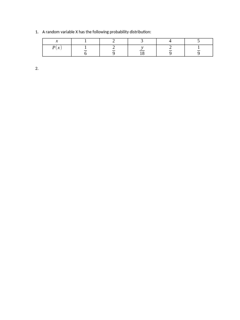 A Random Variable X Has the Following Probability Distribution | PDF