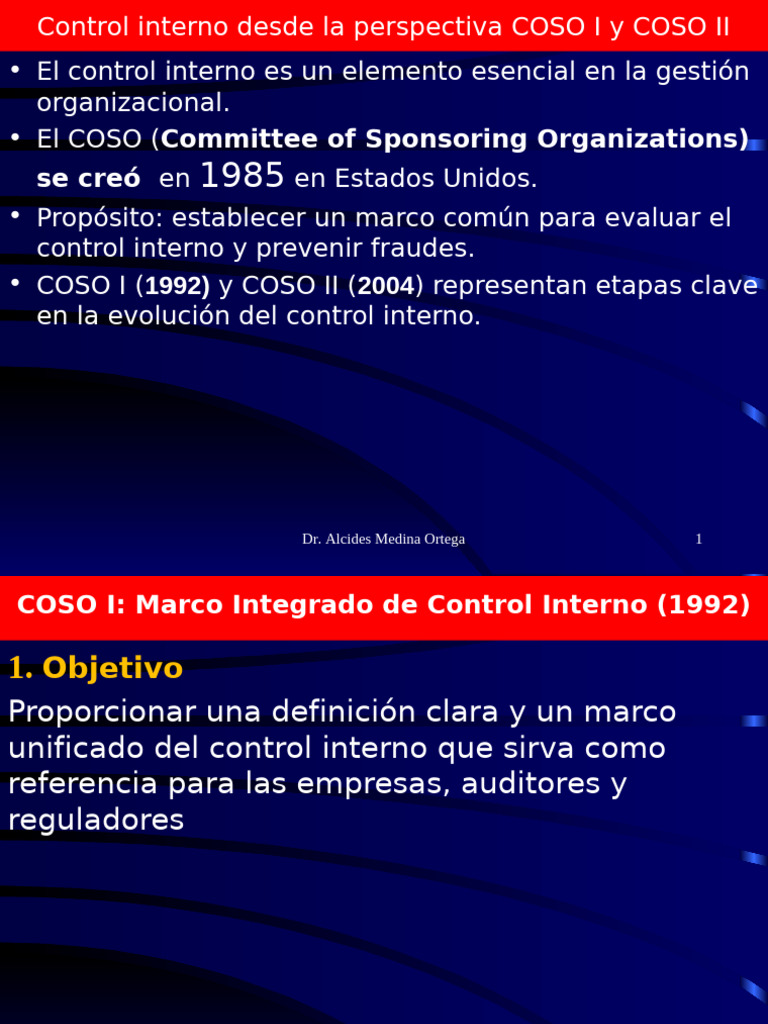 Control Interno Desde La Perspectiva COSO I y COSO II | PDF ...