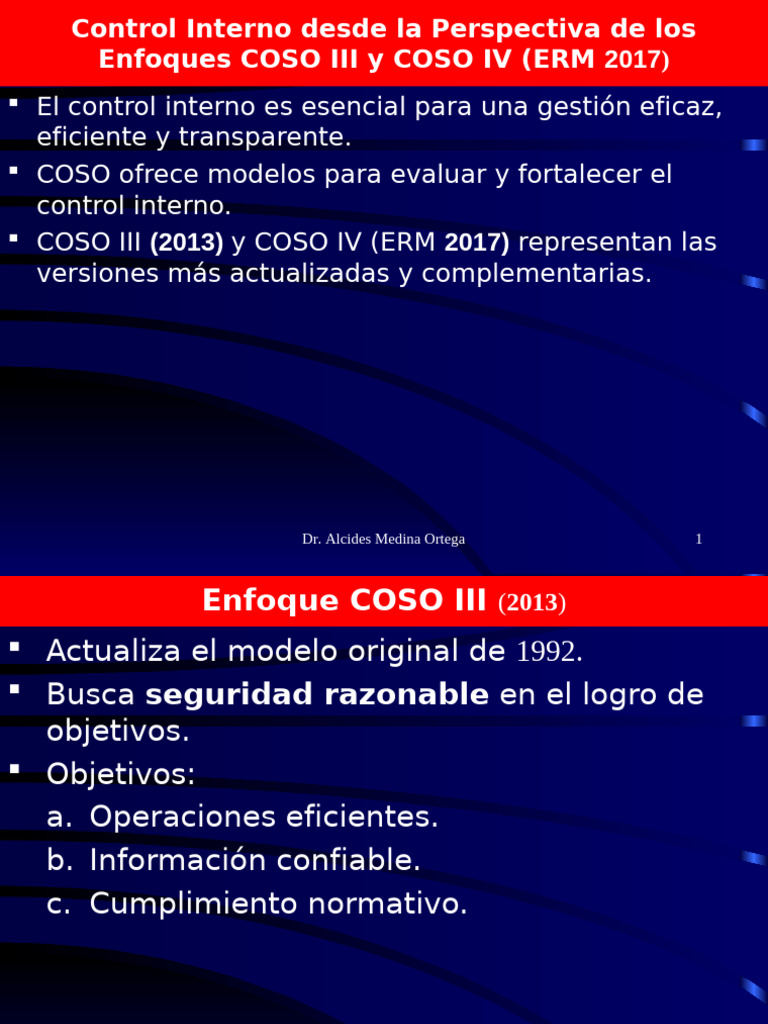 Control Interno Enfoques COSO III y COSO IV (ERM 2017) | PDF | Riesgo ...