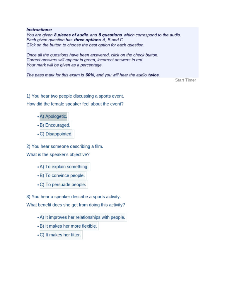 Listening Part 1 | PDF