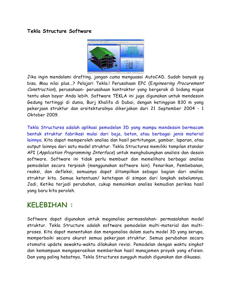 Tekla Structure Software | PDF | Teknologi & Rekayasa