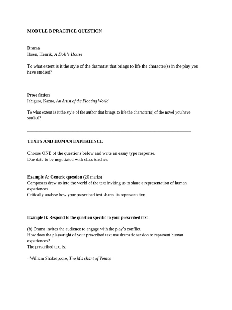 Mod B and Common Module Practice Question - School | PDF