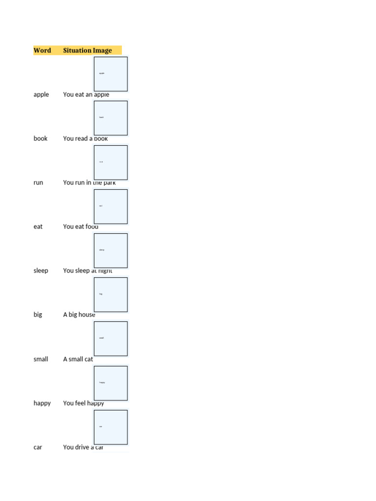 Visual Vocab 10 Words | PDF