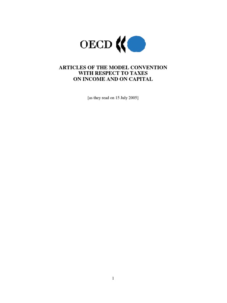 Articles of The Oecd Model Tax Convention | PDF