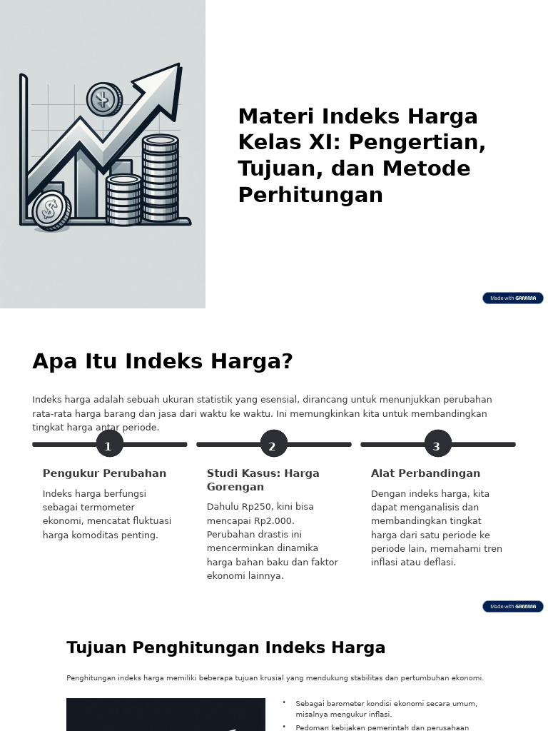 Materi Indeks Harga Kelas XI Pengertian Tujuan Dan Metode Perhitungan | PDF