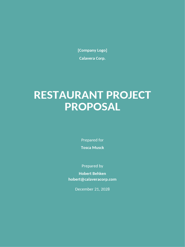 Restaurant Project Proposal Template | PDF