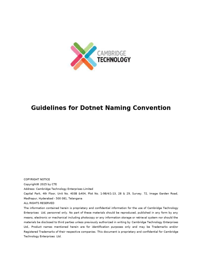 Guidelines For Dotnet Naming Convention | PDF | Computing | Software ...