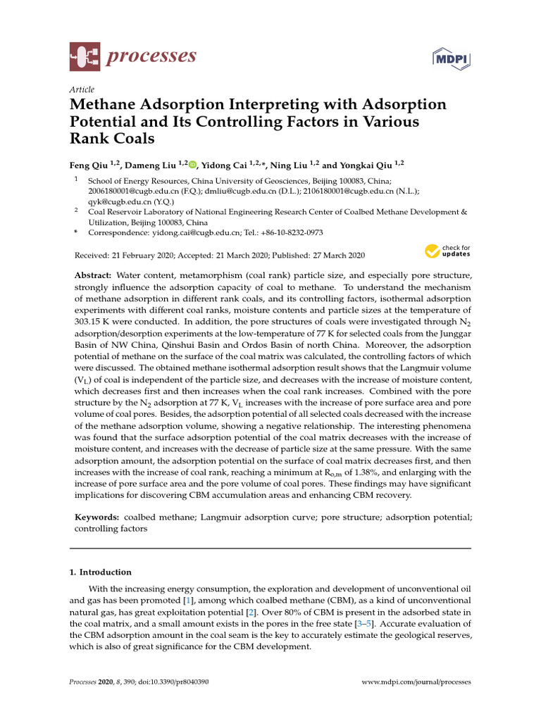 Methane Adsorption Interpreting With Adsorption Potential and Its ...