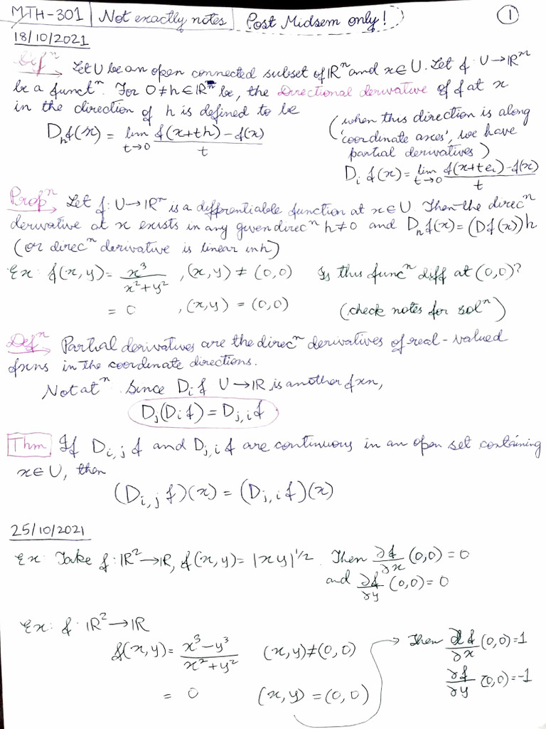 Maths 301 Notes | PDF