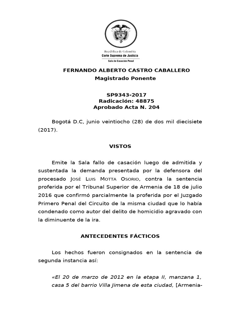 SP9343 2017 (48875) | PDF | Sentencia (ley) | Caso de ley