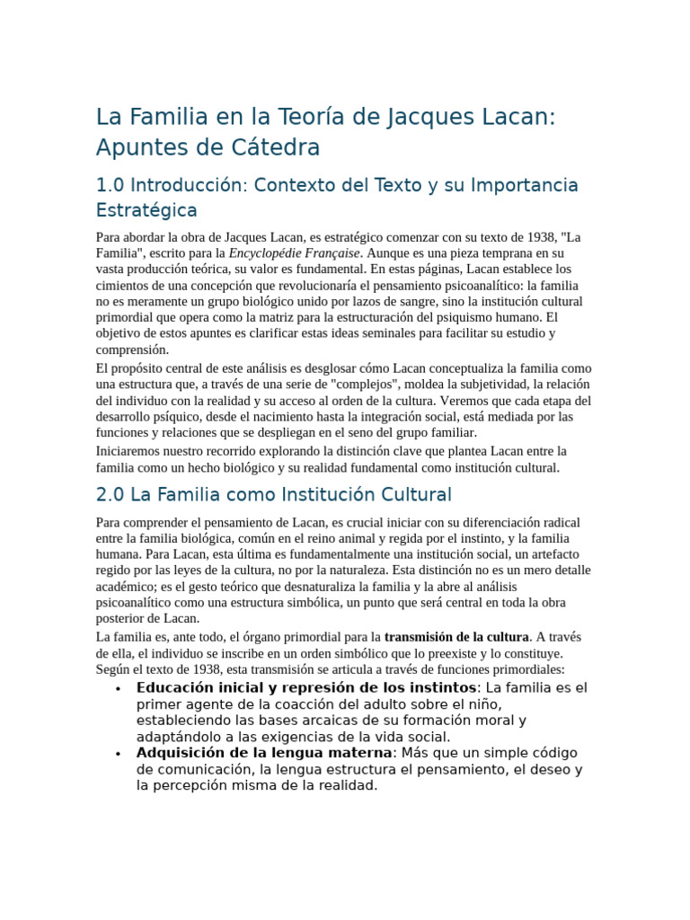 Lacan Familia | PDF | Jacques Lacan | Complejo de Edipo