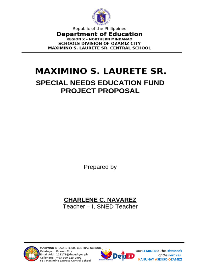Project Proposal Sned Mslcs | PDF | Learning | Special Education