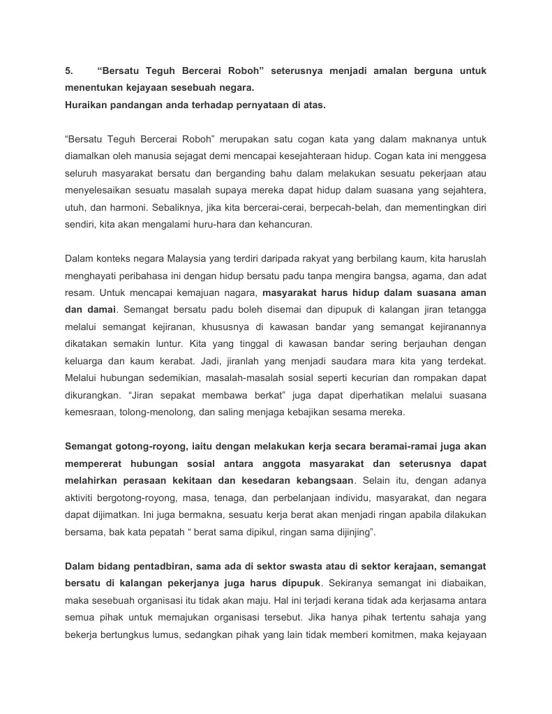 Bersatu Teguh Bercerai Roboh Pdf