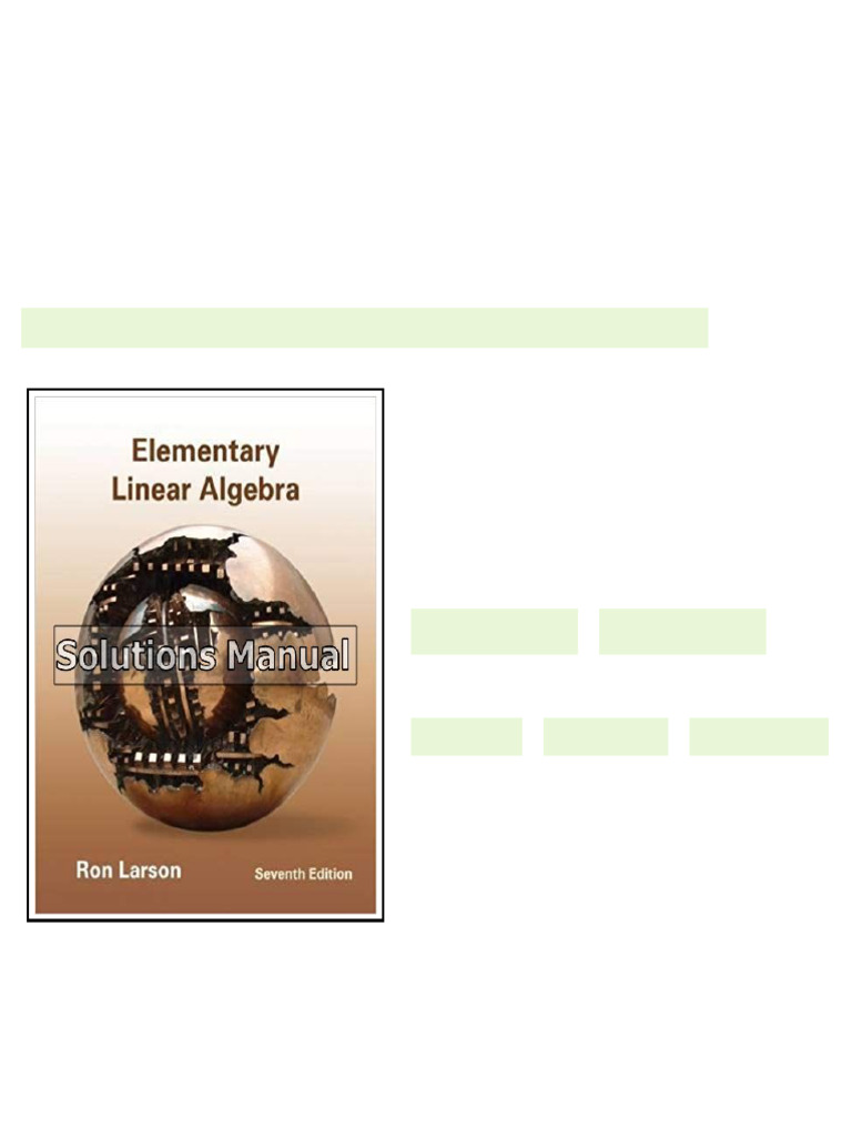 Elementary Linear Algebra 7th Edition Larson Solutions Manual full ...