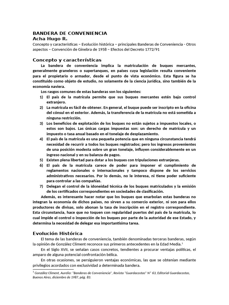 Acha, Hugo R. - Bandera de Conveniencia | PDF | Estado (política ...