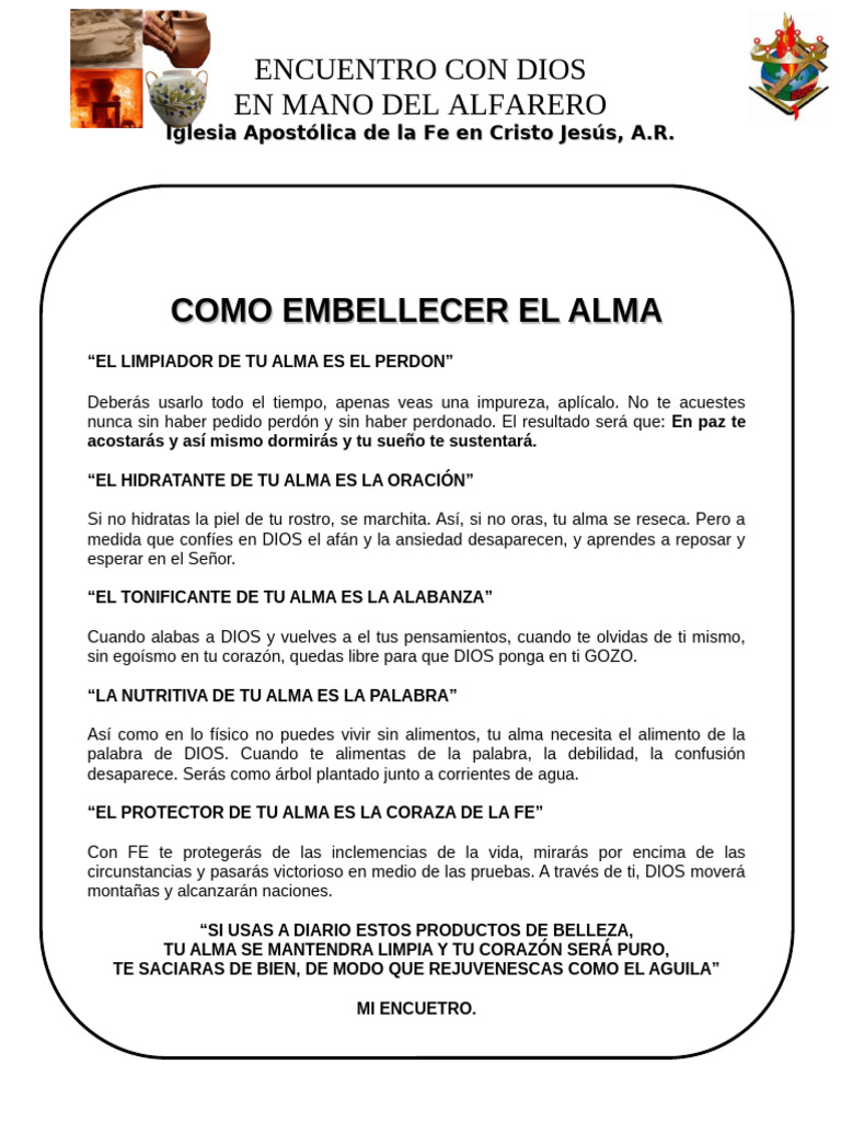 Hoja Como Embellecer El Alma | PDF