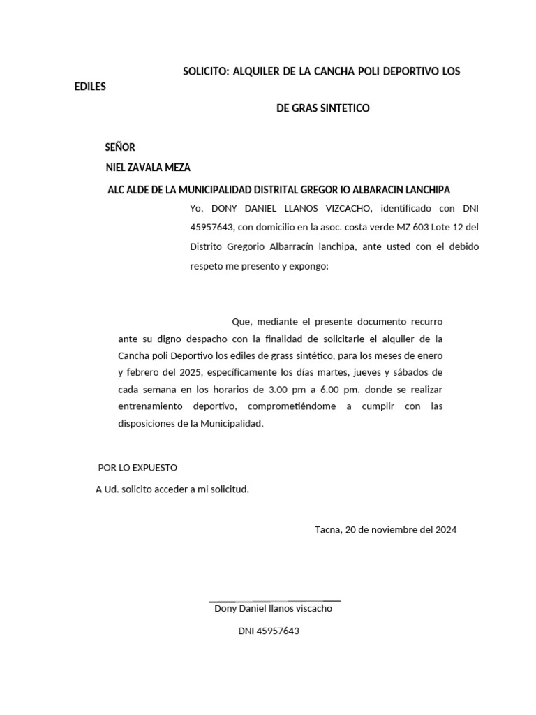 SOLICITO dony | PDF