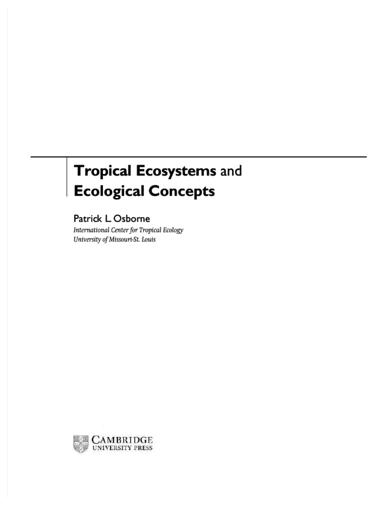PDF Tropical Ecosystems and Ecological Concepts Compress | PDF ...