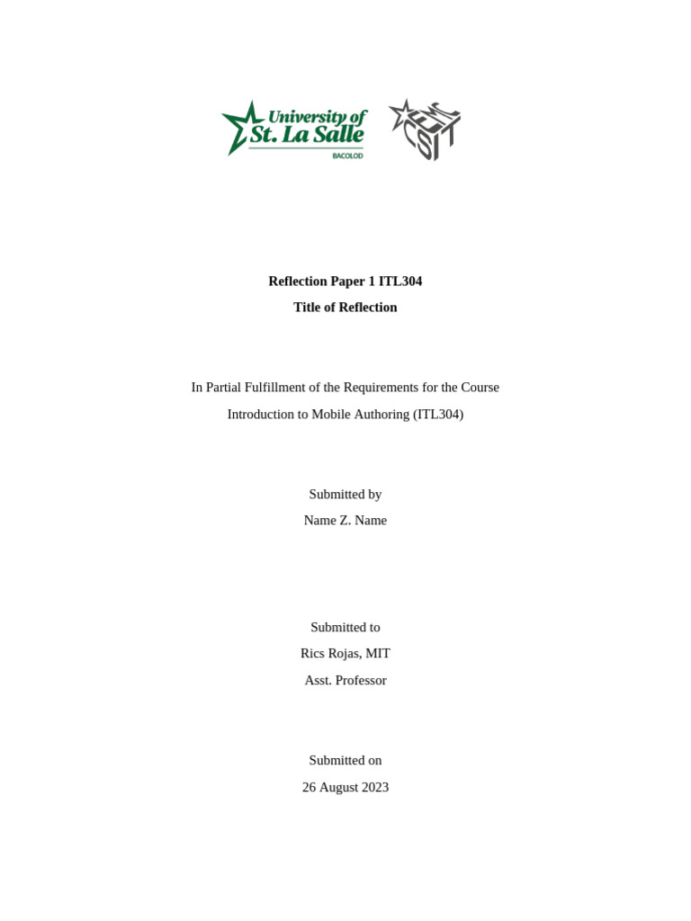 ITC104 Reflection Template | PDF