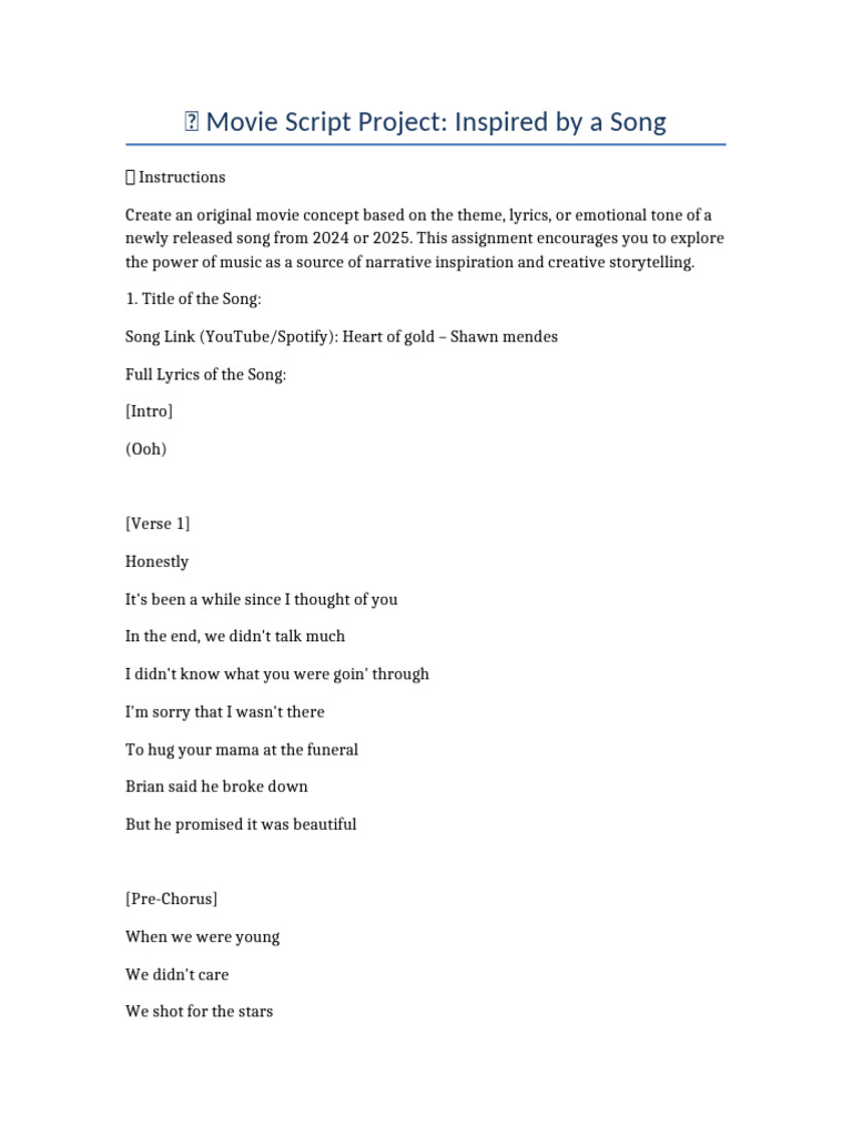 MovieScript Assignment Template | PDF