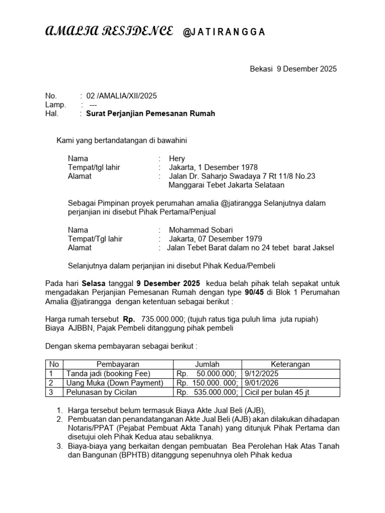 SPPR Sobari Amalia Blok 1 | PDF