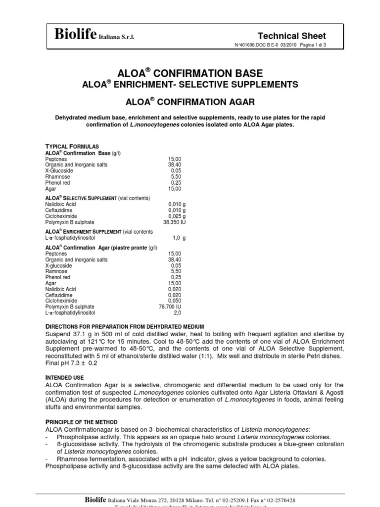 401606-Aloa Confirmation Eng | PDF | Agar | Microbiology