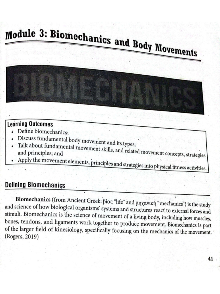 Biomechanics and Fundamental Body Movements | PDF