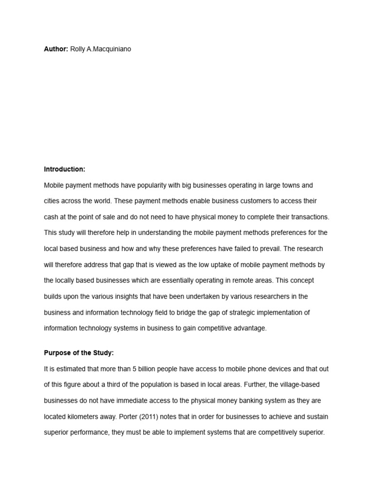 Sample Concept Paper | PDF | Competitive Advantage | Statistics