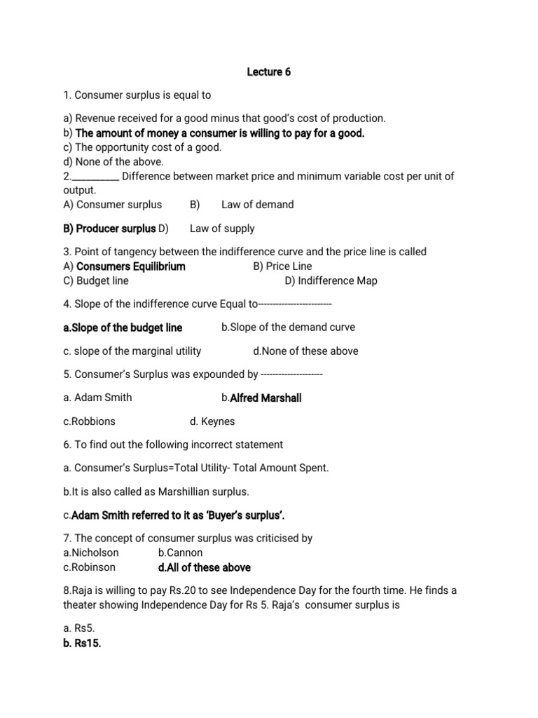 AEC 102 Lecture 6 | PDF