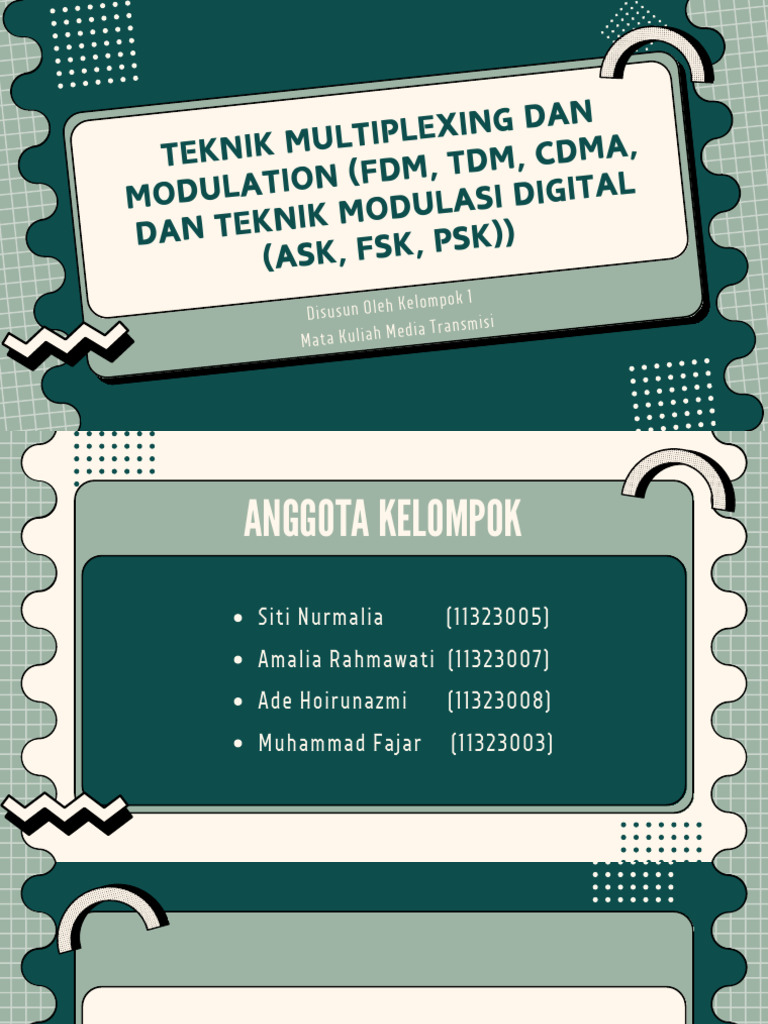 09 Module 9 Teknik Multiplexing Dan Modulation (FDM, TDM, CDMA, Dan ...