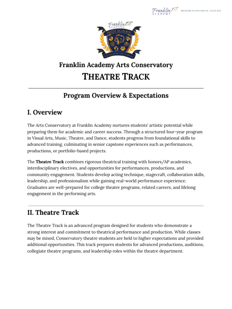 FAC Program Overview (THEATRE) | PDF | Audition | Theatre