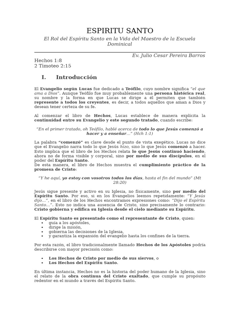 ESPIRITU SANTO en La Vida Del Cristiano | PDF | espíritu Santo | Jesús